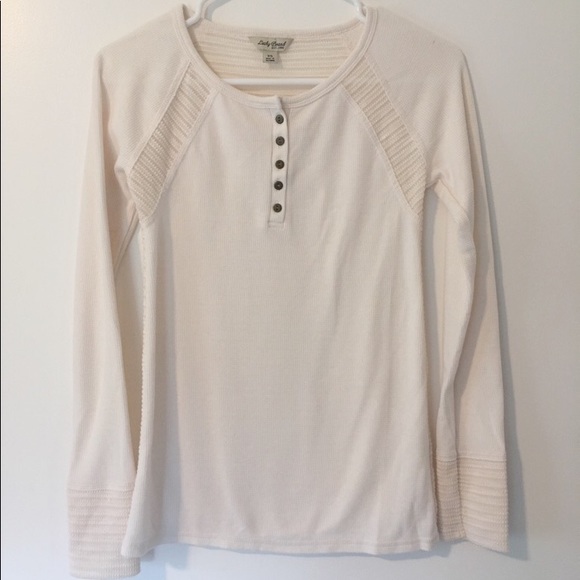 Lucky Brand Swift Mixed Thermal 5 Button Crew Neck T-shirt Women’s - Picture 2 of 9